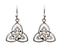 Image for Shanore Sterling Silver CZ Trinity Knot Earrings