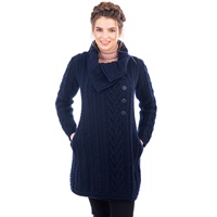Image for Classic Aran Cable Coat, Navy