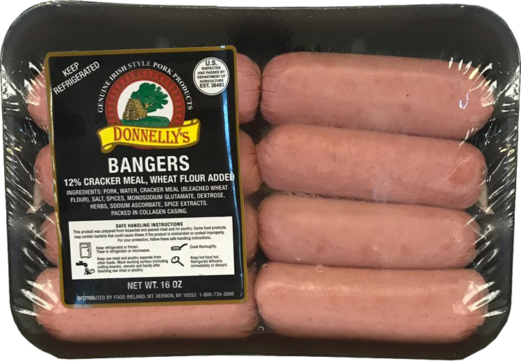 Donnelly Irish Jumbo Dinner Bangers (Sausage) Irish Jewelry Irish Store Tipperary Irish