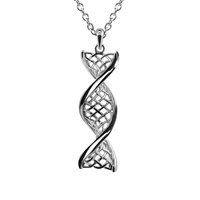 Image for Celtic DNA Sterling Silver Rhodium Plated Necklace with 18"/20" Chain