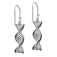Image for Celtic DNA Sterling Silver Earrings with Rhodium Plating