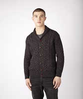 Woodford Aran Irish Cardigan Sweater, Anthracite