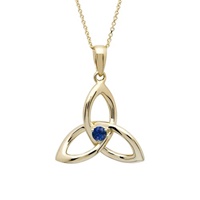 Image for 14K Yellow Gold Saphire Set Trinity Necklace