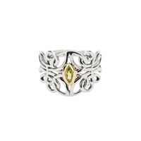 Image for Keith Jack Sterling Silver with 10K Yellow Gold Guardian Angel Peridot Ring