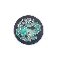 Image for Sea Gems Celtic Dragon Bird Brooch, Black/Green