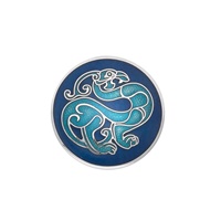 Image for Sea Gems Celtic Dragon Bird Brooch, Blue/Turquoise
