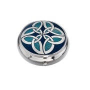 Image for Sea Gems Celtic Knot Circles Pillbox, Blue/Turquoise