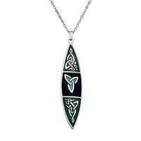 Image for Sea Gems Celtic Long Pointed Necklace, Green/Black
