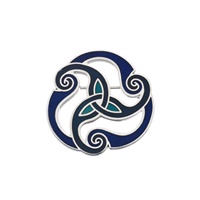 Image for Sea Gems Celtic Triskele Spiral Brooch, Blue/Turquoise