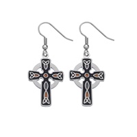 Image for Sea Gems Celtic Cross Drop Earrings, Purple