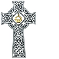 Image for Celtic Cross With Gold Claddagh Charm Gift Boxed