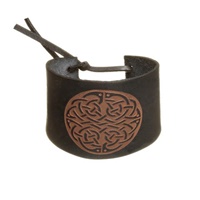Image for Black Cuff Leather Knotwork Wristband