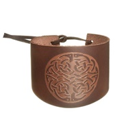 Image for Brown Cuff Leather Knotwork Wristband