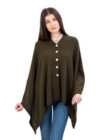 Image for Irish Lambswool Shawl Army Green with Mother of Pearl Buttons