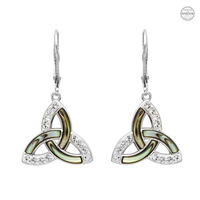 Image for Sterling Silver Trinity with Abalone/Swarovski Drop Earrings