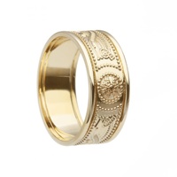 Image for Celtic Warrior Shield Band 14K Gold with Gold Trim 7.3mm