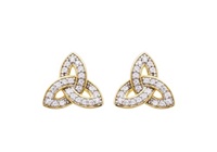 Image for 14KT Gold Vermeil CZ Trinity Knot stud Earrings