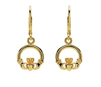 14KT Gold Vermeil Claddagh Drop Earrings