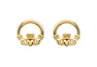 Image for 14KT Gold Vermeil Claddagh Stud Earrings