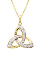 Image for 14KT Gold Vermeil Cz Trinity Necklace