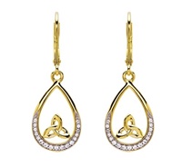 Image for 14KT Gold Vermeil Trinity CZ Drop Earrings