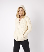 Image for Ash Aran Zipped Hooded Sweater by Irelands Eye, Natural