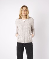 Image for Ash Aran Zipped Hooded Sweater by Irelands Eye, Silver-Marl