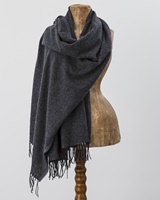 Image for Avoca Handweavers Cashmere Wool Sandymount Scarf, Grey/Black