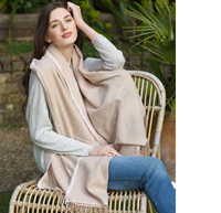 Image for Avoca Handweavers Cashmere Wool Sandymount Scarf, Camel