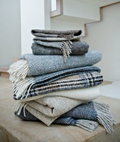 Image for Avoca Handweavers Heavy Donegal Throw, Navy Oatmeal