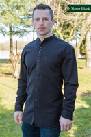 Image for Irish Civilian Heritage Linen Grandfather Shirt, Motor Black