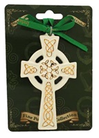 Image for Fine Bone China Celtic Cross Gold Ornament
