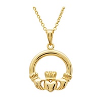 Image for 14KT Gold Vermeil Claddagh Necklace