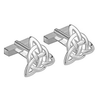 Image for Rhodium Plated Trinity Knot Cufflinks