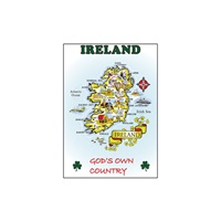 Image for Cotton Tea Towel Irish Map - Gods Own Country