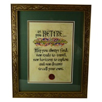 Gold Framed Retirement Blessing Print 8 x 10