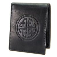 Image for Lee River Fergal Dogs Celtic Shield Leather Money Clip, Black