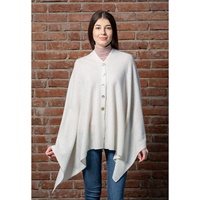 Image for Irish Lambswool Shawl with Mother of Pearl Buttons (Camel)