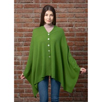 Image for Irish Lambswool Shawl Bright Green with Mother of Pearl Buttons