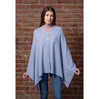 Irish Cable Knit Cowlneck Poncho, Grey - Irish Jewelry, Irish Store, Tipperary Irish Importer