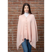 Image for Irish Lambswool Shawl Pink with Mother of Pearl Buttons