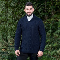 Image for Mens Shawl Collar Single Button Sweater, Navy