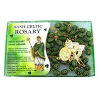 Image for Gilt Ceramic Shamrock Rosary Beads Bracelet