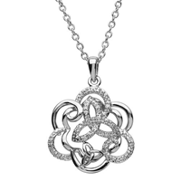 Image for Sterling Silver CZ Trinity Stone Set Pendant