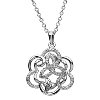 Sterling Silver CZ Trinity Stone Set Pendant