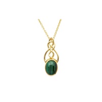 14KT Gold Vermeil Malachite Celtic Necklace