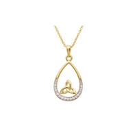 14KT Gold Vermeil Tear Drop Trinity Knot Pendant