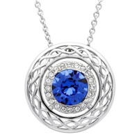 Image for Swarovski Crystal Celtic Necklace Sapphire and White
