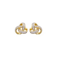 Image for 14KT Gold Vermeil CZ set CelticTrinity Stud Earrings