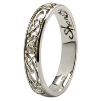 Image for Platinum Ladies Celtic Trinity Knot Diamond Wedding Band